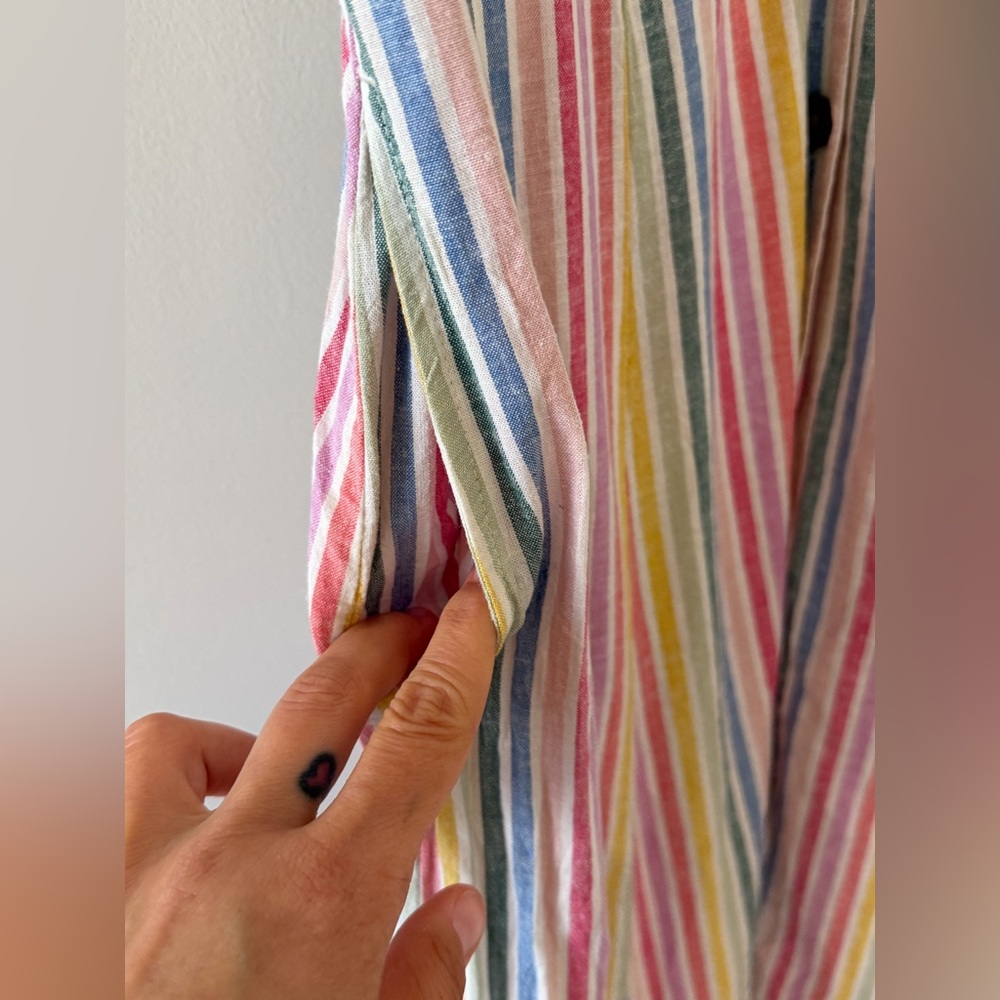 Marine Layer Pastel Stripe V-Neck Midi Dress - Picture 6 of 8